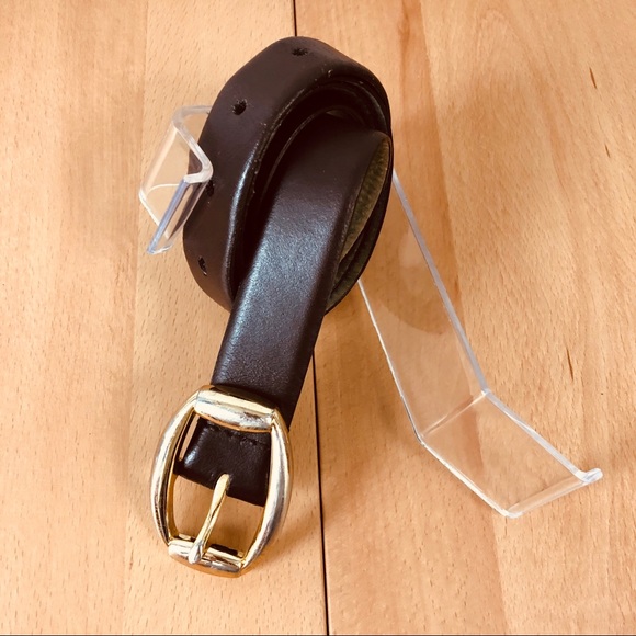 Vintage Brown Genuine Leather Buckle Belt 34-38" - Picture 2 of 4